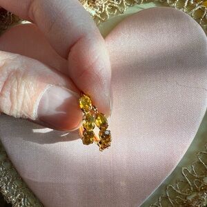 10k gold and citrine small hoops